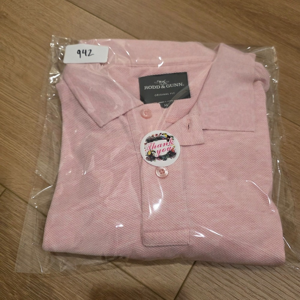 Rodd & Gunn Polo Shirt Mens M Pink Original Fit Collared Cotton Embroidered Logo - Picture 10 of 10